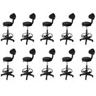 Kit 10 Cadeiras Para Escritório Operadora Giratória Encosto F