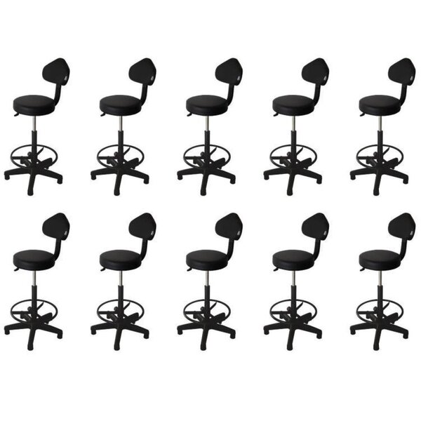 Kit 10 Cadeiras Para Escritório Operadora Giratória Encosto F