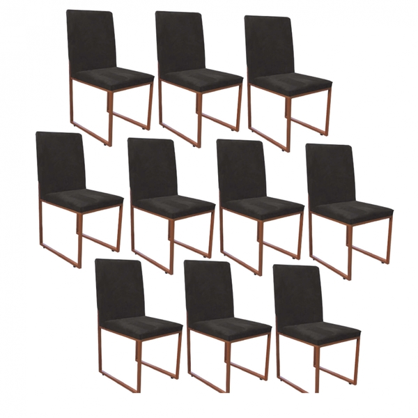 Kit 10 Cadeiras Para Sala De Jantar Escritório Office Stan In