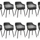 Kit 10 Cadeiras Polipropileno Marcela Montreal Preta Para Sal