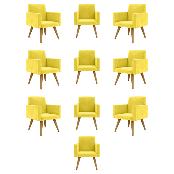 Kit 10 Cadeiras Poltronas Decorativa - Escritório - Recepção
