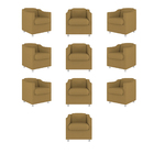 Kit 10 Cadeiras Poltronas Decorativas Sala De Espera Clinica