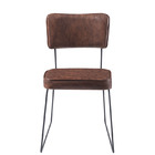 Kit 10 Cadeiras Roma Couríssimo Marrom Base Aço Preto - Ooca