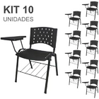 Kit 10 Cadeiras Universitárias Com Prancheta E Porta Livros -