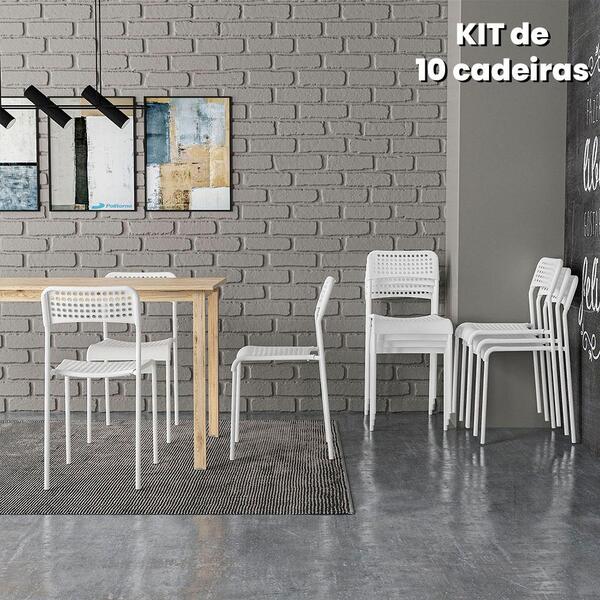 Kit 10 Cadeiras Vilhena Empilhavel Metal E Polipropileno Bran