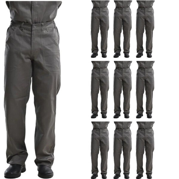Kit 10 Calças Profissional Uniforme Trabalho Pesado Brim Meta