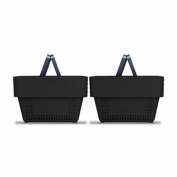 Kit - 10 Cestos Compras Plástica D100 Cód. 3000 Preto - Della