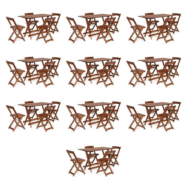 Kit 10 Conjuntos Dobráves 120x70 Com 4 Cadeiras Imbuia -  Móv
