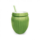 Kit 10 Copos Formato De Coco Verde Com Canudo 800 Ml Injetemp