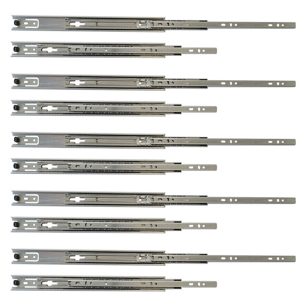 Kit 10 Corrediça Telescópica 40cm Para Gaveta Trilho 5 Pares