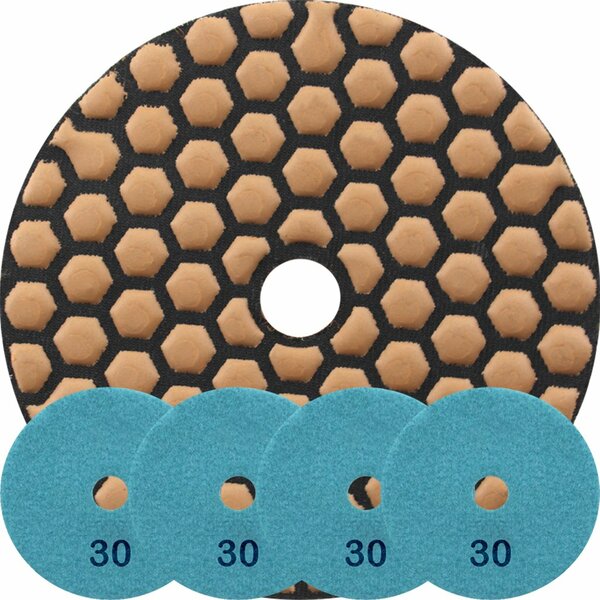 Kit 10 Disco Lixa Polimento A Seco Mármore 10cm Grão 30