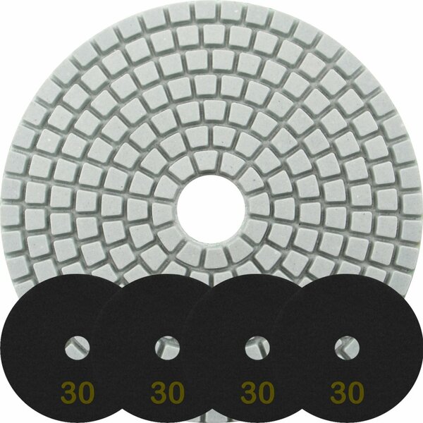 Kit 10 Disco Lixa Polimento Úmido Mármore 10 Cm Grão 30