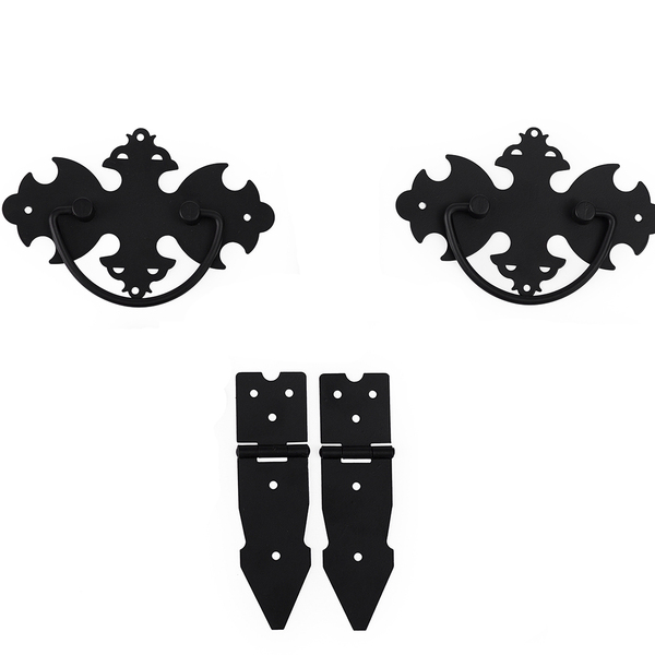 Kit 10 Dobradiças L 116 + 2 Puxadores Alça Medalhão