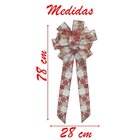 Kit 10 Enfeite Árvore Natal Laço Decorado Flocos De Neve 78 Cm