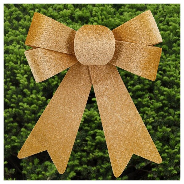 Kit 10 Enfeite Árvore Natal Laço Dourado 17,5cm