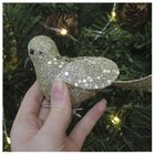 Kit 10 Enfeite Decoração Árvore Natal Pomba Dourada Natalina