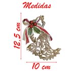 Kit 10 Enfeite Pendente Árvore Natal Anjo Dourado 12,5cm