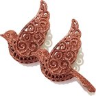 Kit 10 Enfeite Pendente Natal Passarinho Vazado Bronze 11cm