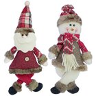 Kit 10 Enfeites Boneco De Neve E Papai Noel Natal Em Tecido 3