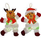 Kit 10 Enfeites Decoração Árvore De Natal Urso Rena Natalino
