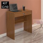 Kit 10 Escrivaninhas 72cm 1 Gaveta Com Chave Andorinha