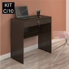 Kit 10 Escrivaninhas 72cm 1 Gaveta Com Chave Andorinha