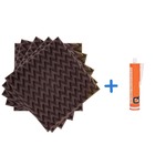 Kit 10 Espumas Acústicas Pu Senoidal - 500 X 500 X 25 Mm 23kg