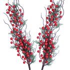 Kit 10 Galho Jardim Artificial Natal Frutas Vermelha De 70cm