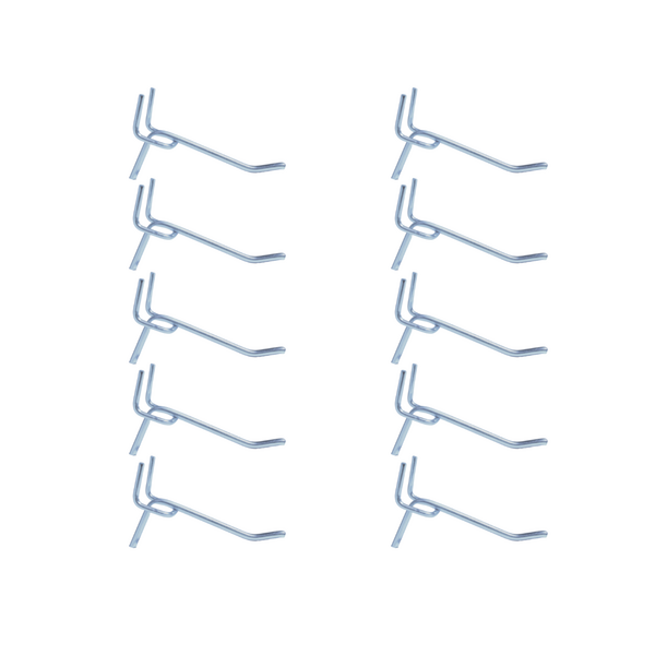 Kit 10 Ganchos Zincados Para Chapa Perfurada - 5 Cm