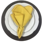 Kit 10 Guardanapo De Tecido Oxford Overloque Dourado 40cmx40c