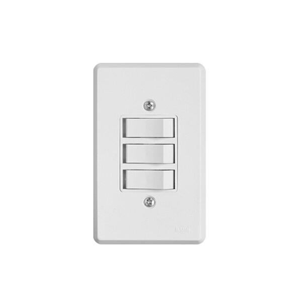 Kit 10 Interruptor Elétrico 3 Teclas Simples Branca - Ilumi | Leroy Merlin