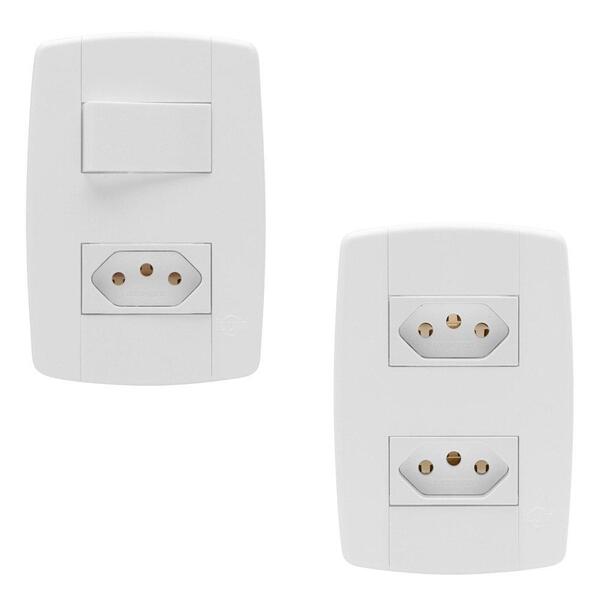 Kit 10 Interruptor+tomada 10a E 30 Tomada Dupla 10a Ilumi