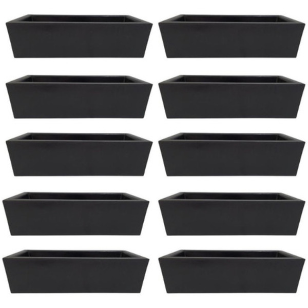 Kit 10 Jardineira De Planta Preta 37x15 Floreira Polietileno