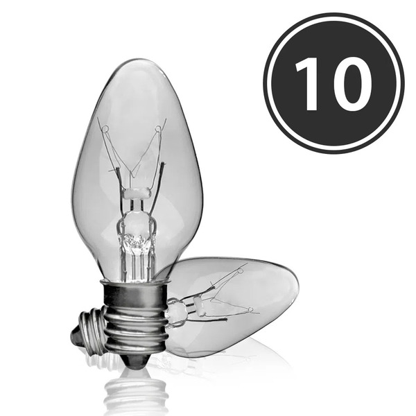 Kit 10 Lâmpadas Chupeta C-7 Clara E-12 7w 127v