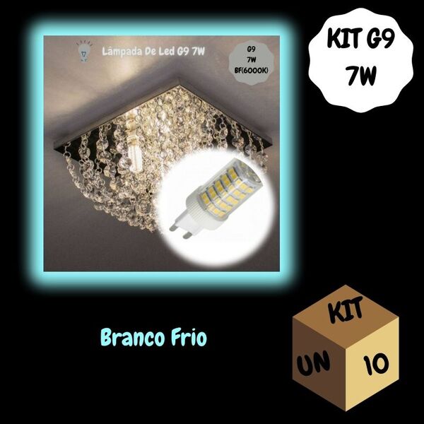Kit 10 Lâmpadas De Led G9 7w Branco Frio(6000k) P/ Lustres E