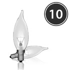 Kit 10 Lâmpadas Vela Bico Torto Clara E-14 40w 220v