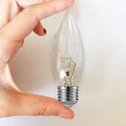 Kit 10 Lâmpadas Vela Bico Torto Clara E-27 25w 220v