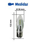 Kit 10 Lâmpadas Vela Lisa 4w E27 Branco Quente (3000k)