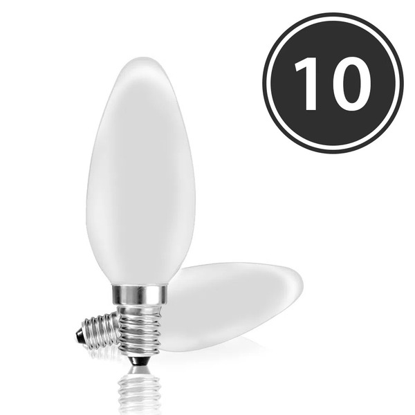 Kit 10 Lâmpadas Vela Lisa Leitosa Vl-35 E-12 25w 127v