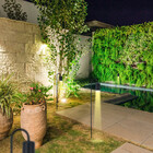 Kit 10 Luminária Balizador Jardim Spot Curvo Gu10 Preto 75cm