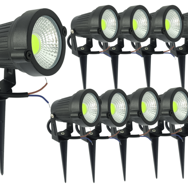 Kit 10 Luminaria Espeto Bivolt Alto Brilho Lançamento 7w  Ver