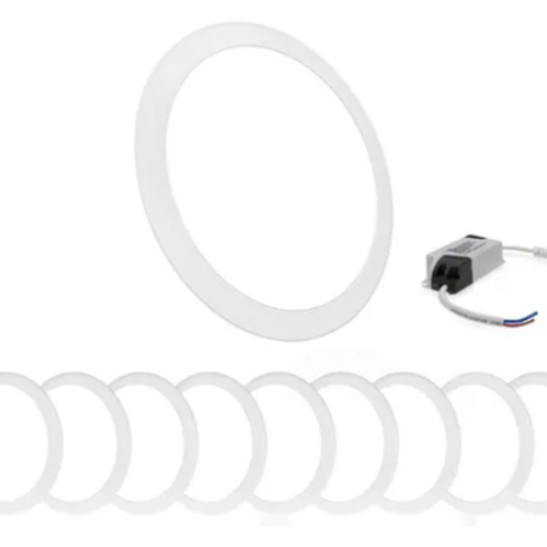 Kit 10 Luminária Painel Plafon LED 12w Redondo Embutir 6000k