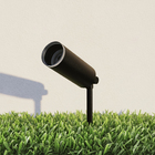 Kit 10 Luminárias Chão Espeto Jardim Escada Móvel Preto 30cm