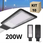 Kit 10 Luminarias Led Para Poste 200w Iluminação Pública Ip66