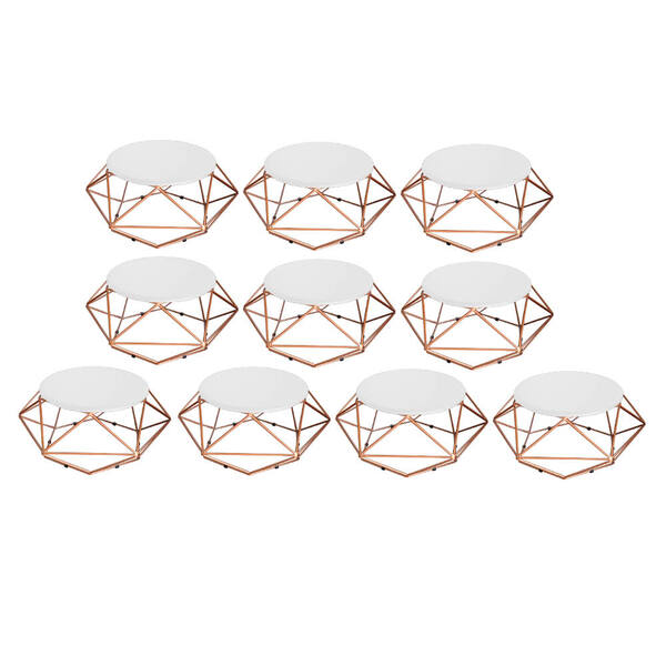 Kit 10 Mesa De Centro Life Industrial Pé Ferro Bronze Tampo M