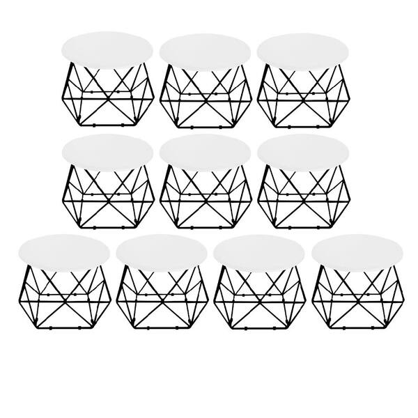 Kit 10 Mesa De Centro Lol Industrial Pé Ferro Preto Tampo Mad