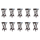 Kit 10 Mesas De Madeira Bistrô Dobravel Ideal Para Bar E Rest