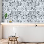 Kit 10 Metros De Papel De Parede Adesivo Azulejo Moderno Cinz