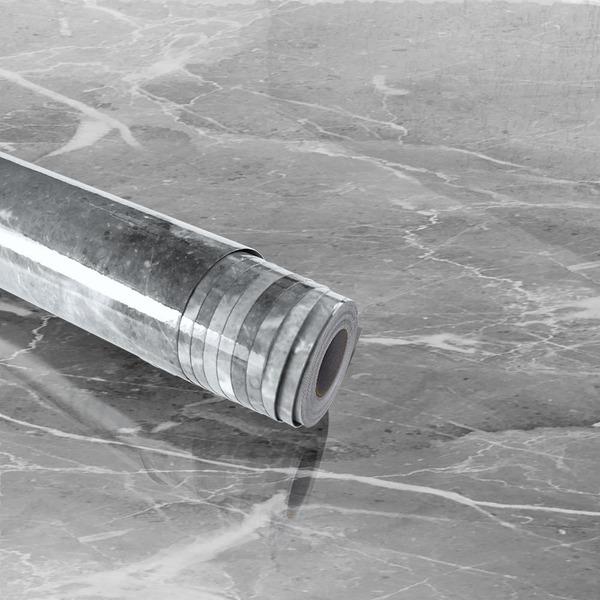 Kit 10 Metros De Papel De Parede Adesivo Lavavel Mármore Cinza