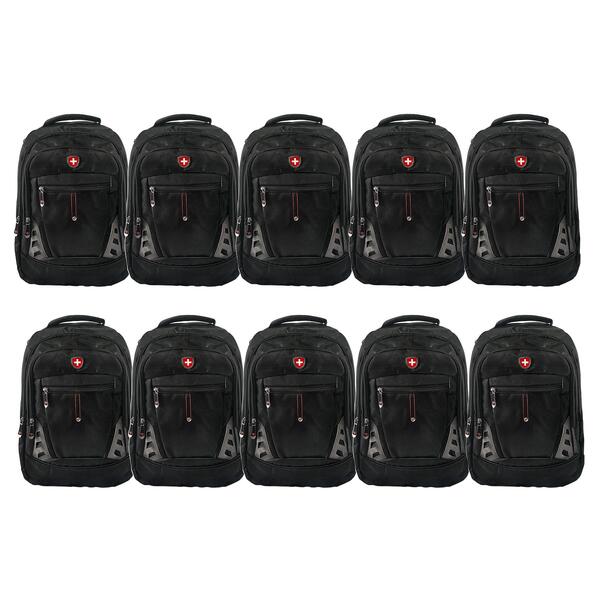 Kit 10 Mochilas Executivas Para Notebook Fuji Swiss Move Preta